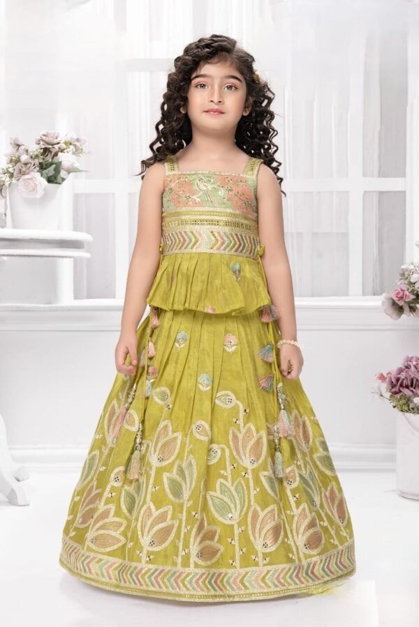 Girls Green Colour Chaniya