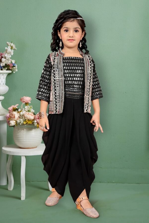 Girls Black Colour Koti Nd Dhoti