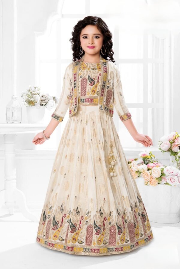 Girls White Colour Choli