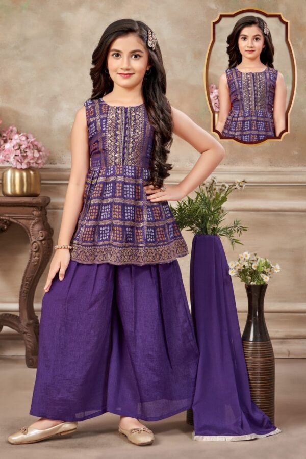 Girls Purple Colour Plazo