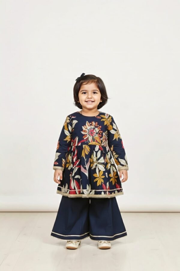 Girls Blue Colour Plazo