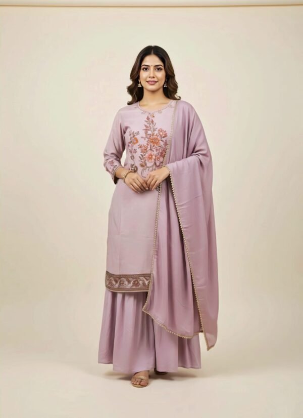 Girls Purple Colour Plazo