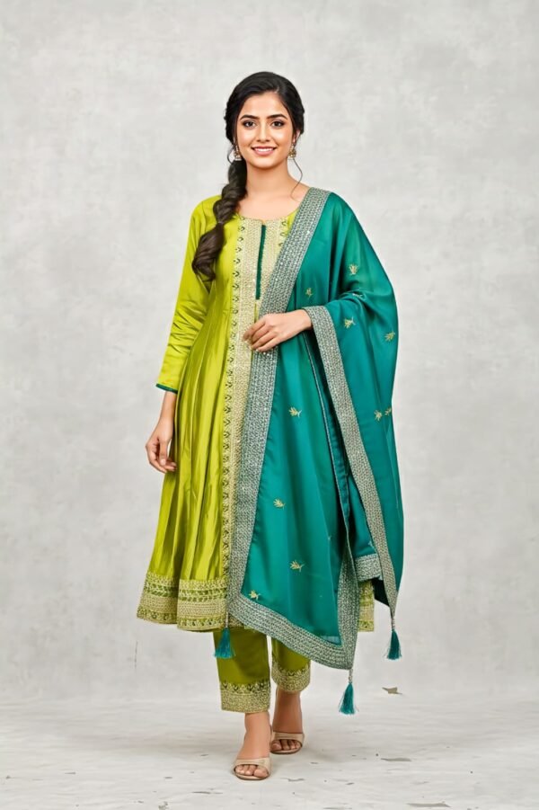 Girls Green Colour Pent