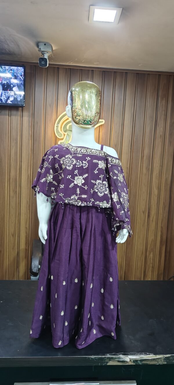 Girls Wine Colour Plazo