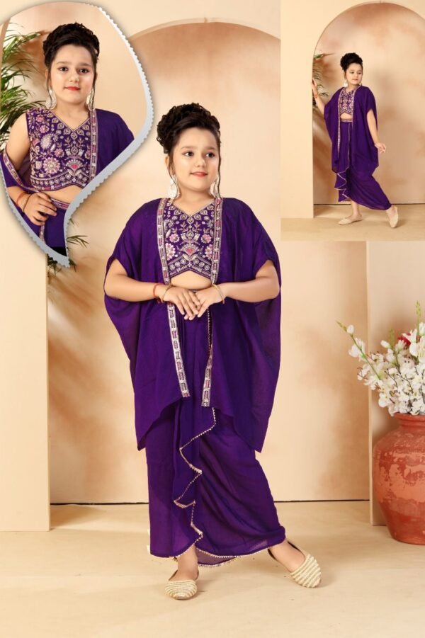 Girls Purple Colour Lungi