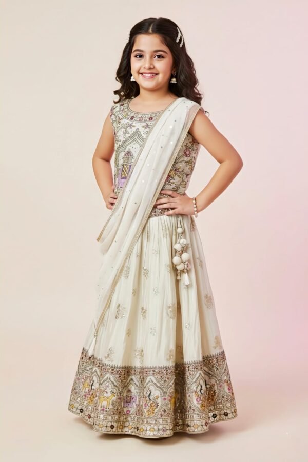 Girls Cream Colour Choli