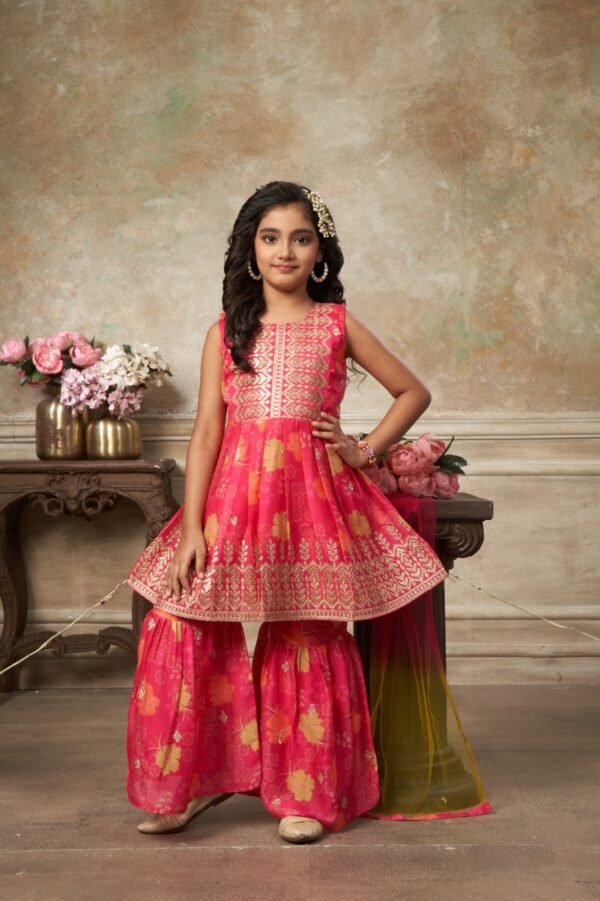 Girls Rani Colour Gharara