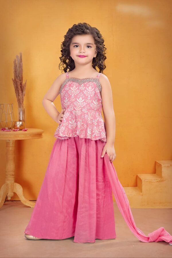 Girls Pink Colour Plazo