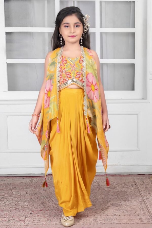 Girls Orange Colour Lungi