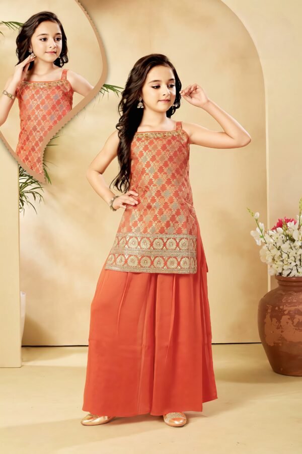 Girls Rust Colour Plazo