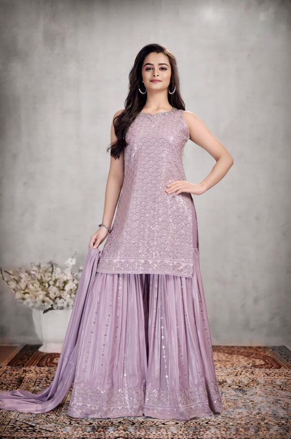 Girls Lovender Colour Gharara