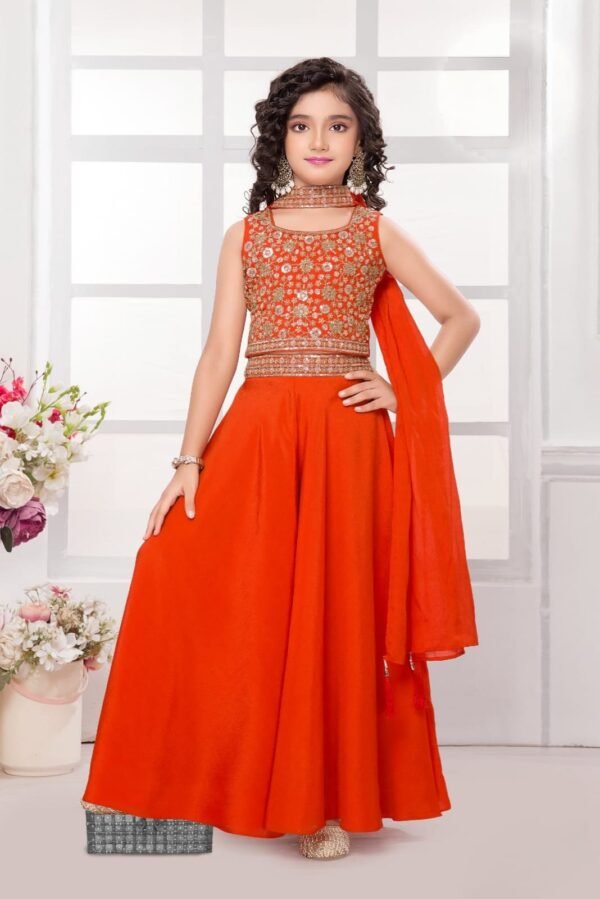 Girls Orange Colour Plazo