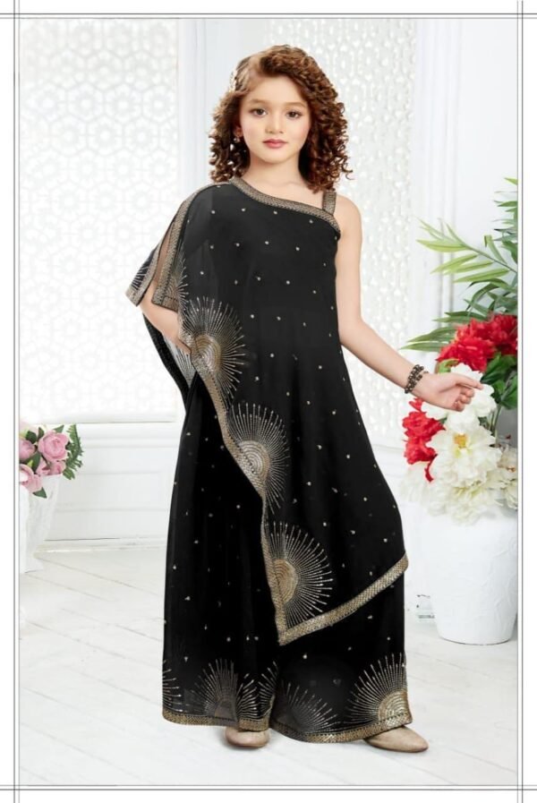 Girls Black Colour Plazo