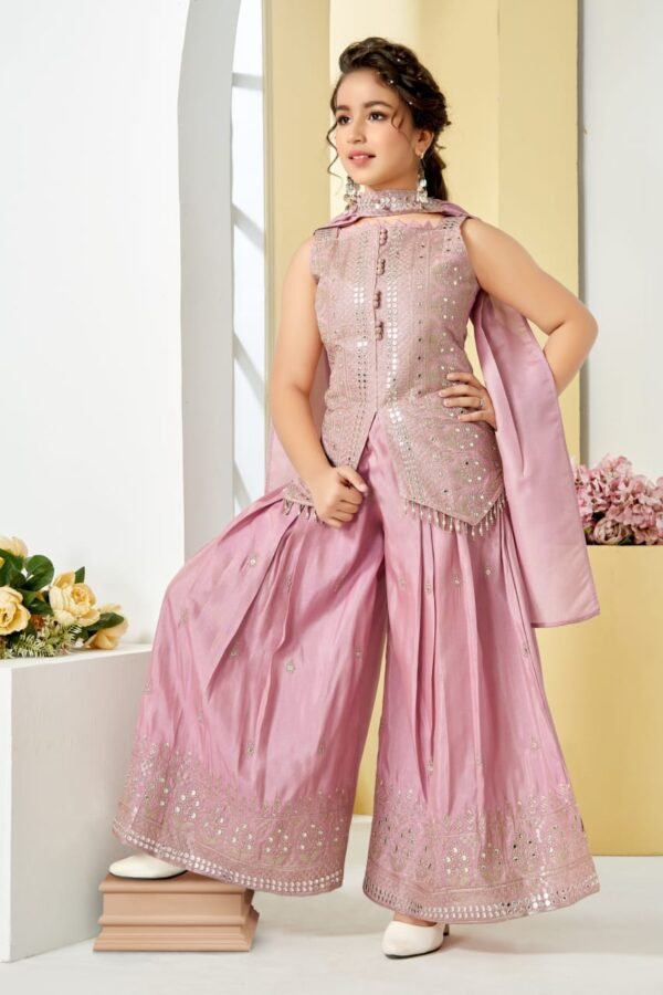 Girls Peach Colour Plazo