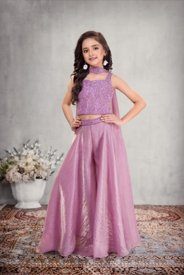 Girls Lovender Colour Plazo