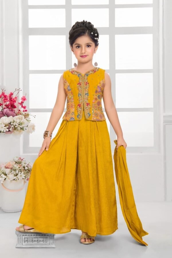 Girls Yellow Colour Plazo