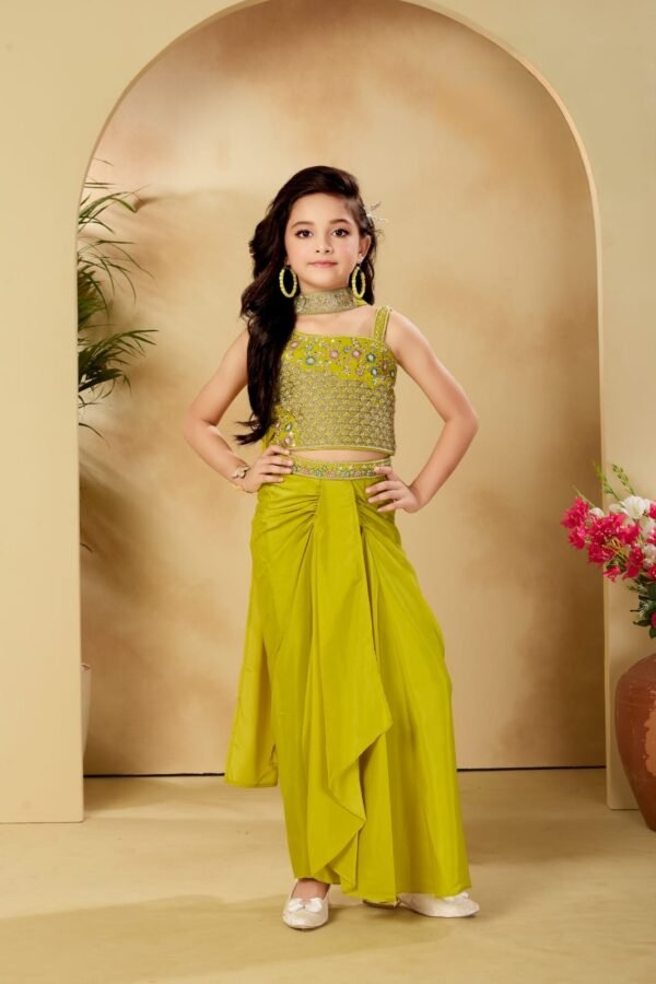 Girls Lemon Colour Plazo