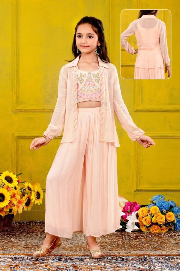 Girls peach colour koti plazo