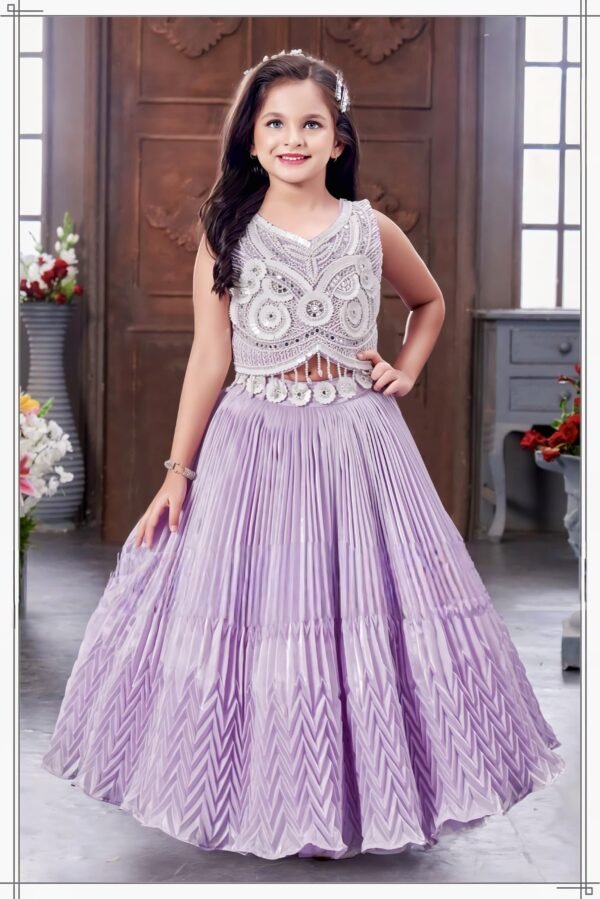 Girls Lovender Colour Lacha