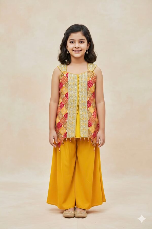 Girls Yellow Colour Plazo