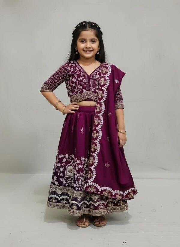 Girls Wine Colour Choli
