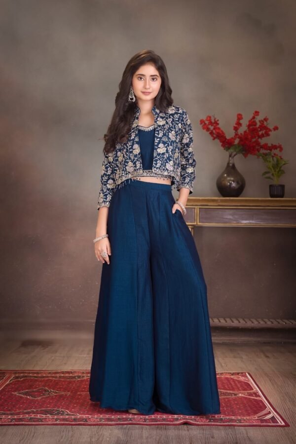 Girls Blue Colour Plazo