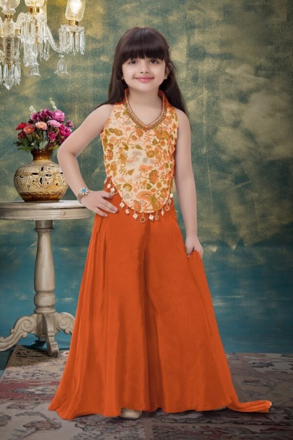 Girls Orenge Colour Plazo