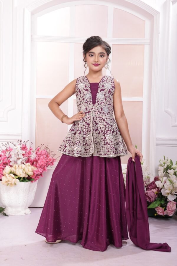 Girls Mogenta Colour Plazo