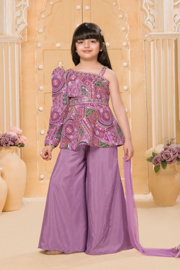 Girls Purple Colour Plazo