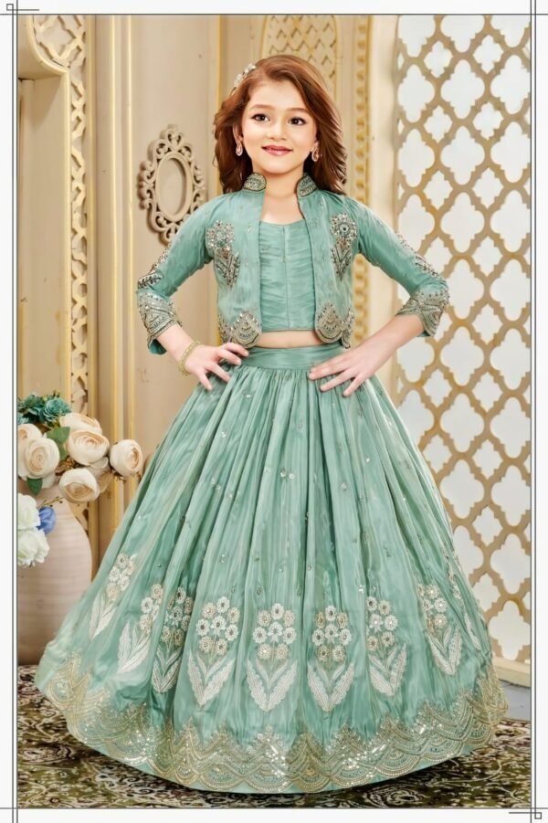 Girls Green Colour Choli
