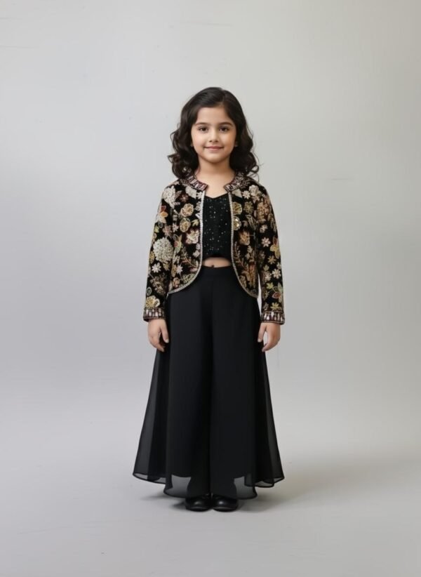 Girls Black Colour Plazo