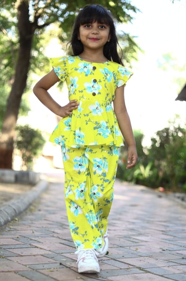 Girls Cotton Green Colour Cod-Set