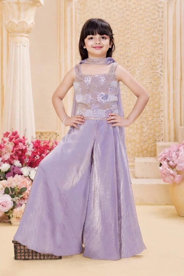 Girls Purple Colour Plazo