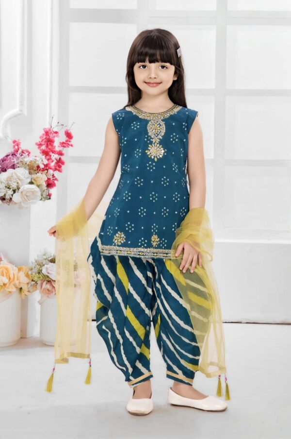 Girls Rama Colour Dhoti
