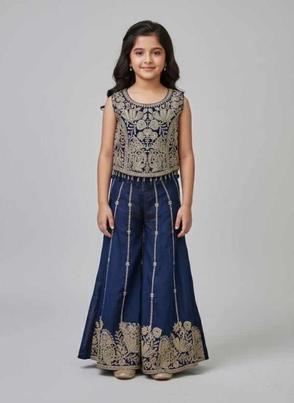 Girls Blue Colour Plazo