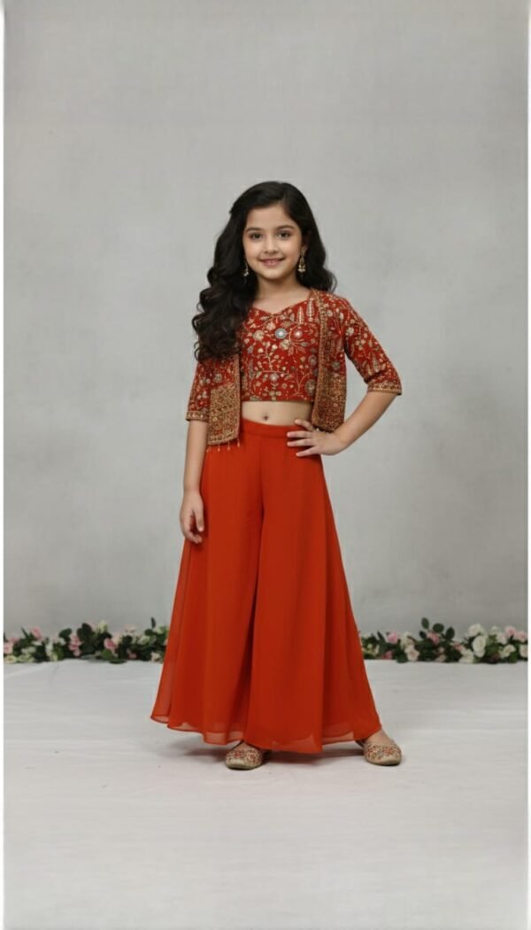 Girls Rust Colour Plazo