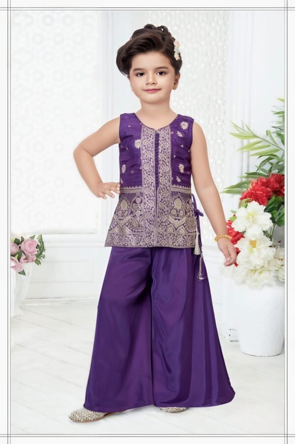 Girls Purple Colour Plazo
